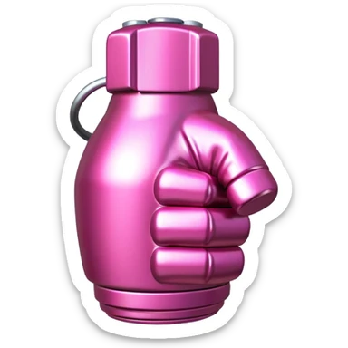 Pink fist grenade sticker