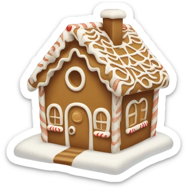 Beige gingerbread house sticker