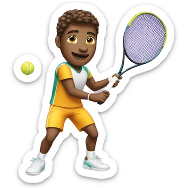tennis player with racquet  sticker