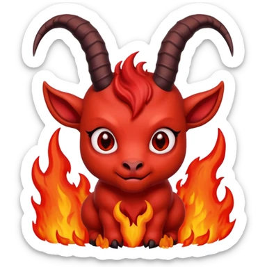 baby goat devil in hell sticker