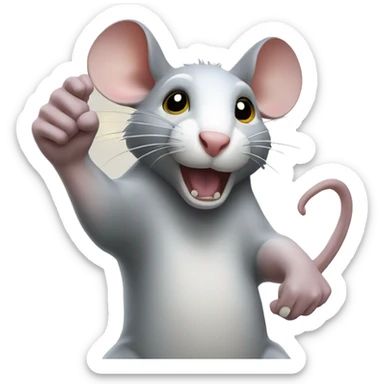 the rat waves its paw sticker