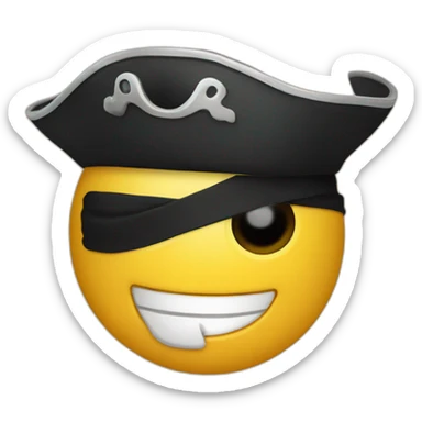 Emoji with pirate eye patch not laughing sticker