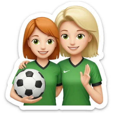 female soccer mentor encouraging a young player sticker