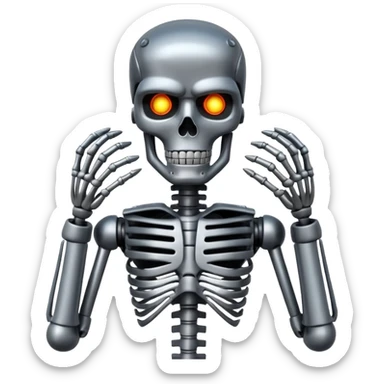 Terminator with metal skeleton sticker