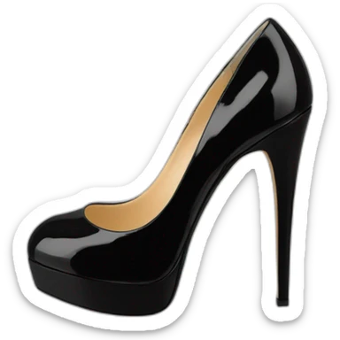 Black Patent Leather Daffodile Platform Heels sticker
