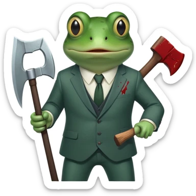 Wednesday frog looks like American psyho sticker