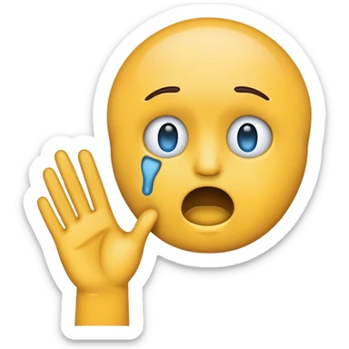 choking emoji with hands reaching out sticker