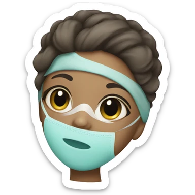 Girl with a spa mask sticker