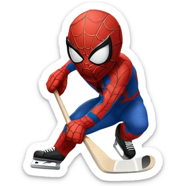 Spider-Man playing hockey sticker