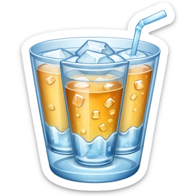 Triple cup with ice in it sticker