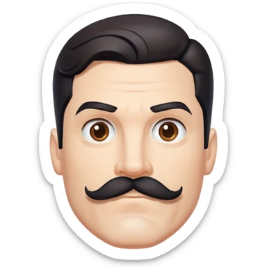 super man with mustache sticker