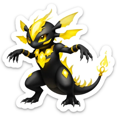 Elemental Dark-type-Electric-type natural Pokémon-Fakémon-creature sticker