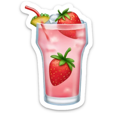 Tropical drink with strawberry’s and ice  sticker