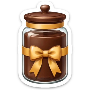 chocolate Retro Ribbon Jar sticker