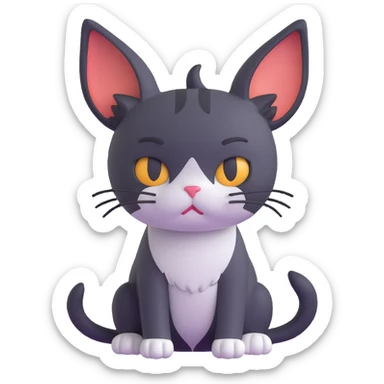 sad cat with drooping ears sticker
