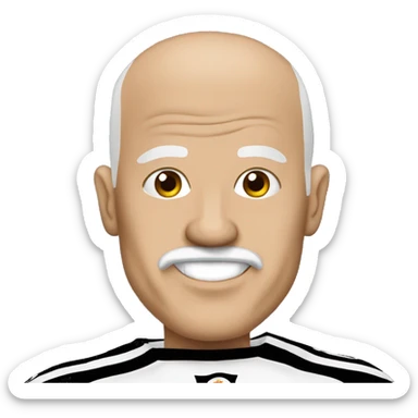 Bald old white skinned Steelers fan no facial hair sticker