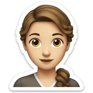 young girl teacher with brown hair sticker