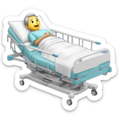 patient in hospital bed sticker