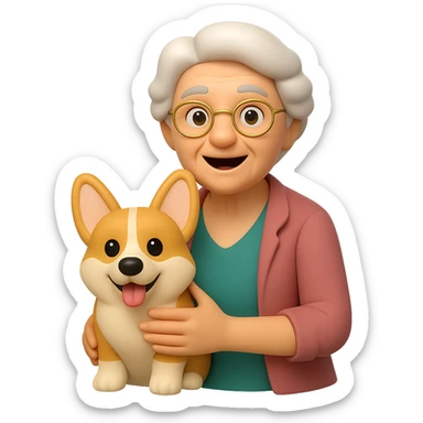 Change the dog to a corgi breed in the style of 3D emoji, keeping the rest of the image unchanged. The background should be transparent. The style should resemble microsoft style 3d fluent emojis. sticker