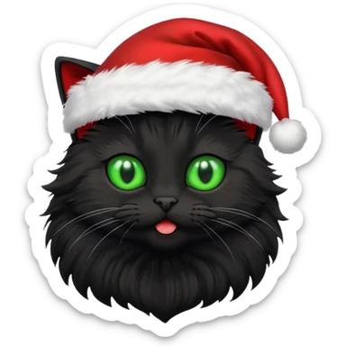 Black fluffy cat goes on holiday sticker