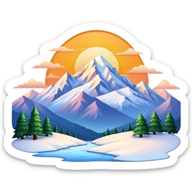 sunrise mountains sticker
