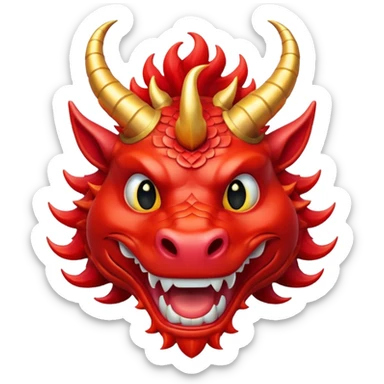 chinese dragon face happy new year sticker