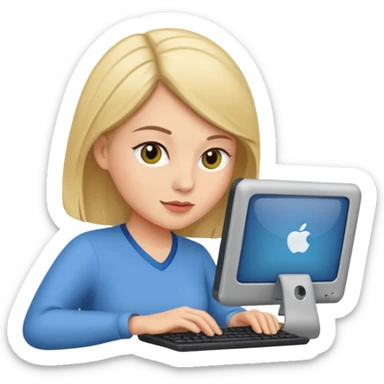 Kat using a computer sticker