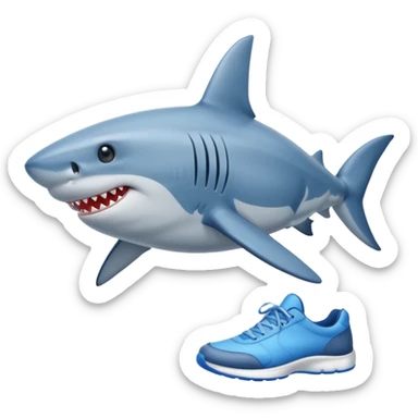 Shark with blue shoes sticker