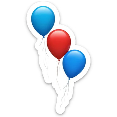 Two balloons held at chest height sticker