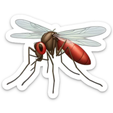 mosquito rodeado de corazones sticker