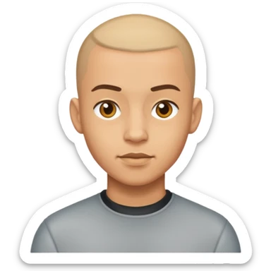 light skin man with buzzcut  sticker