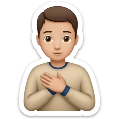 A Hand on placed on another persons shoulder zoomed in but you only see the one person and the hand on the shoulder which is coming from behind them like holding their shoulder  sticker