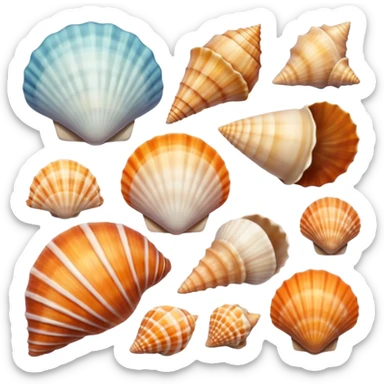 Seashells on the oceans edge sticker