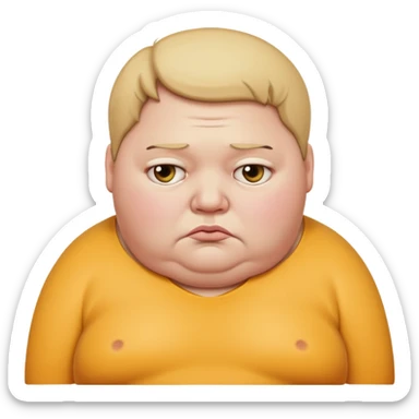 Morbidly obese sad sticker