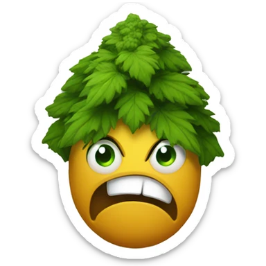 Scared weed nug sticker