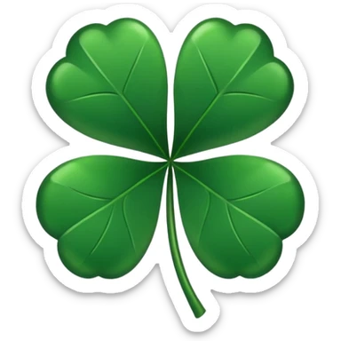 Five leaf clover black sticker