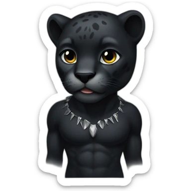 black full body Panther  sticker