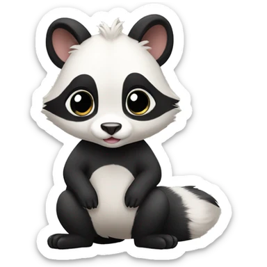 Cute skunk-panda-raccoon-ferret-cat-hybrid full body sticker