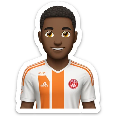 Soccer player in ajax shirt and orange kit sticker