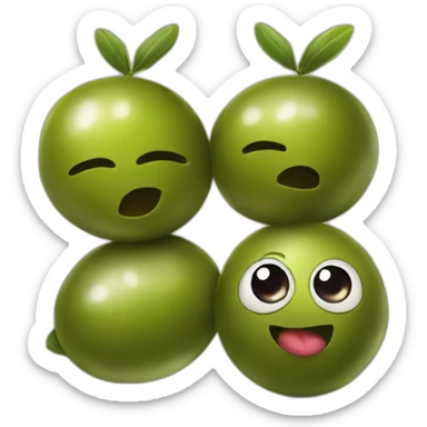 stack of two olives but one is feeling weird sticker