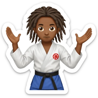 karate kids, dark skin, dreadlocks sticker