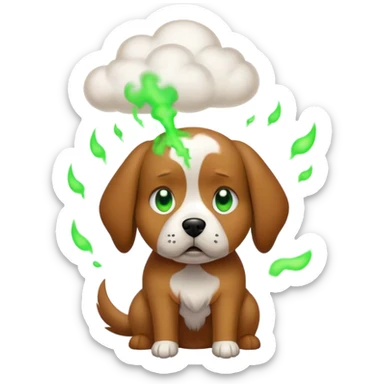 Dog with stink farts sticker