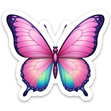 Pink butterfly sticker