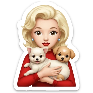 Marilyn Monroe, with cute dog sticker