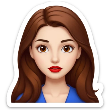 beautiful girl with long hair, high eyebrows, and thick lips  sticker