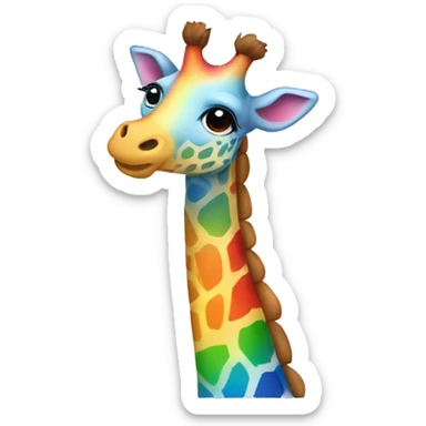 Rainbow giraffe  sticker