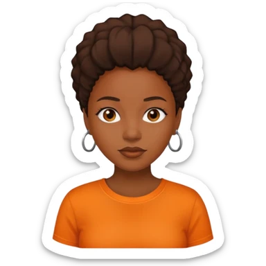 black woman with orange shirt sticker