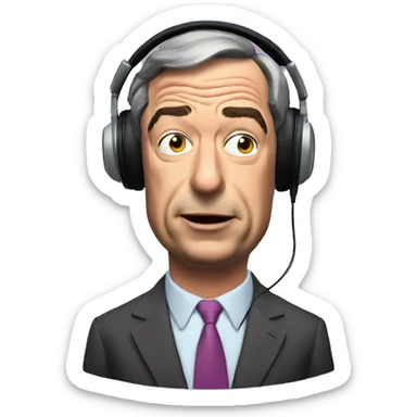 Nigel Farage listening to music with eyes closed  sticker