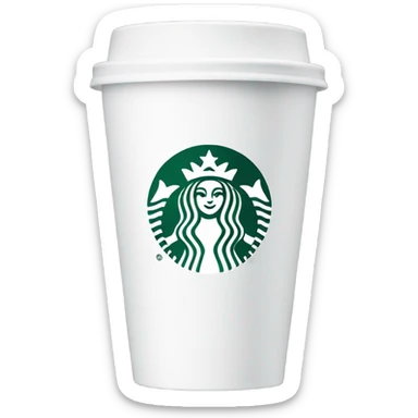 White Starbucks cup for tea  sticker