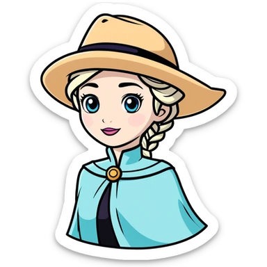 Elsa with a hat sticker